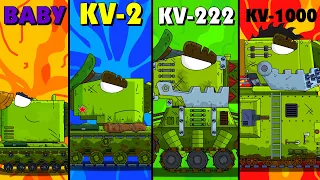 Эволюция Гибридов BABY TANK vs KV-2 vs KV-222 vs KV-1000 - Мультики про танки