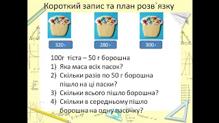 Задачі на знаходження  середнього арифметичного 4 клас