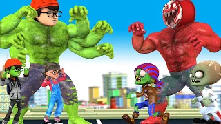 Team Super Hero Transform NickHulk Six Hands vs Zombie Red Hulk Save City - Scary Teacher 3D