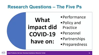 APS TARC Webinar: APS Study on the Impact of COVID-19