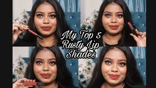 My Top 5 Rusty Lip Shades / Rusty Nude, Rusty Orange, Rusty Red, Rusty Coral, & Perfect Rusty Shade.