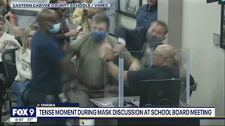 Fight breaks out at Eastern Carver County Schools board meeting during mask mandate discussion | FOX