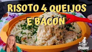 RISOTO 4 QUEIJOS COM BACON DE 4 MINUTOS