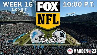 2022 NFL Season - Week 16 - Predictions - Lions at Panthers - Madden 23