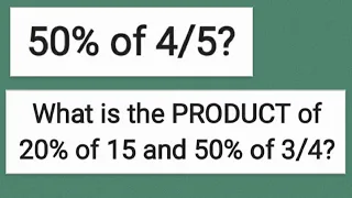 Percentage: 50% of 4/5? What is the product of 20% of 15 and 50% of 3/4?