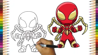 How To Draw Iron Spider Armor | Marvel Characters