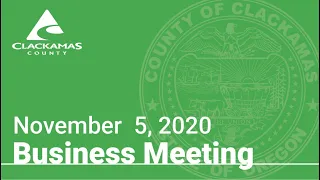 Board of County Commissioners' Meeting Nov. 5, 2020