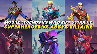 Superhero VS Supervillain Abbys Skin - MLBB VS LOL Wild Rift Comparison Ultra HD