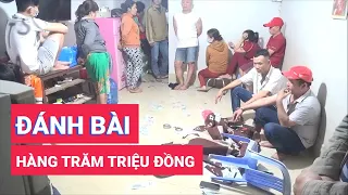 Bắt quả tang 22 người đánh bài ăn thua bằng tiền, tạm giữ hàng trăm triệu đồng