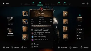 Assassins Creed Valhalla - Fire and Criticial perks combo using Scimitar & Egyptian Longsword