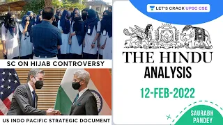 The Hindu Newspaper Editorial Analysis | 12th Feb 2022 | Current Affairs | UPSC CSE | Saurabh Pandey