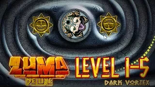 Zuma Deluxe (PC) - Temple of Zukulkan - Level 1-5 - Dark Vortex Gameplay