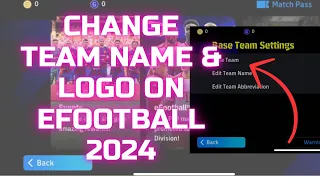 CHANGE eFootball 2024 Team Name and Logo (Pes 2024 Mobile)
