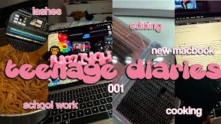TEENAGE DIARIES 001 ☆ cooking, school work, lashes, editing, new macbook ☆