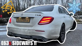 SENDING THE E63s AMG SIDEWAYS IN THE SNOW !! DONUTS | TRACTION OFF! | DRIFTING