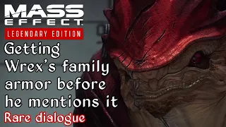 Mass Effect - What happens if you try getting Wrex's family armor before he talks to you about it?