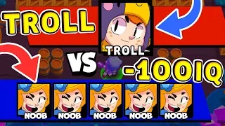 ТРОЛЛЬ vs НУБ -100 IQ !! Смешные Моменты Brawl Stars #16