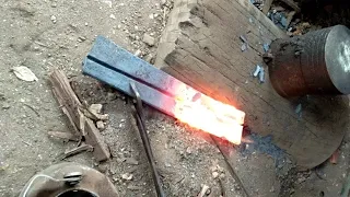 Cutting iron leaf spring on Power Hammer Machine #shorts