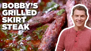 Bobby's Skirt Steak with Green & Red Chimichurri | Bobby Flay's Barbecue Addiction | Food Network