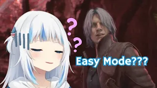 Gura realized she's been playing on easy/journalist mode [Gawr Gura] [DEVIL MAY CRY 5]