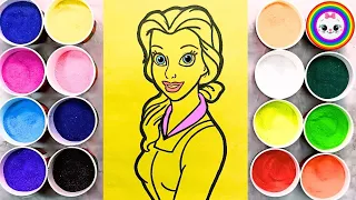 Sand Painting Coloring Princess Belle || Princess Belle Sand Art