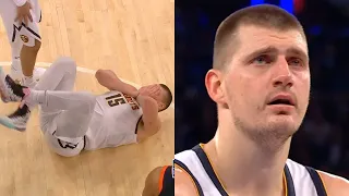 Nikola Jokic in serious pain after poked in the eye and Knicks crowd cringes