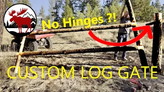 Building a No Hinge Custom Log Gate for the Off Grid Mountain Cabin.