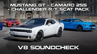 V8 Soundcheck: Mustang GT vs Camaro 2SS vs Challenger R/T Scat Pack