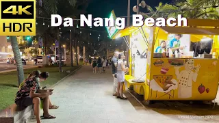 4K HDR | Walking around Da Nang Promenade & Beach at night | Vietnam 2023 - Binaural Sounds