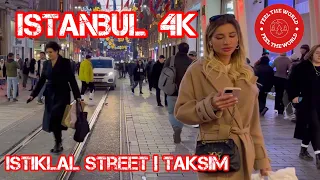 Istanbul Turkey City Center Walking Tour Around Istiklal Street Taksim Square 4K