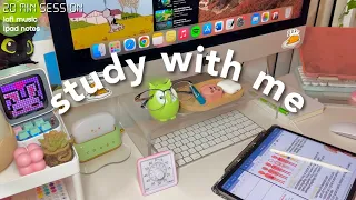 🧸 20 min study with me | productive study vlog, study with me session, ipad notes, bio student 🧪