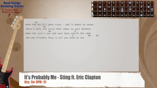 🎻 It's Probably Me - Sting ft. Eric Clapton Bass Backing Track with chords and lyrics