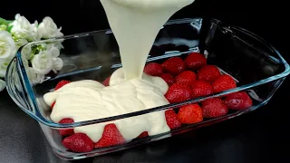 Just Pour The Cream Over The Strawberries And The Dessert Is Ready In 5 Min!