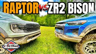 MIDSIZE OFF ROAD BATTLE - 2024 Ford Ranger Raptor vs 2024 Chevrolet Colorado ZR2 Bison