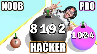 NOOB vs PRO vs HACKER en Yoga Ball Run | Juegos Luky