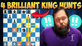 4 Incredible King Hunts | Tactical and Positional Chess Understanding