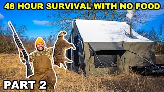 48 HOUR Winter SURVIVAL in the Woods with NO FOOD!!! (Ep. 2)