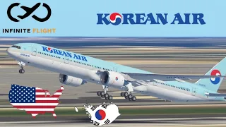 Infinite Flight - From: Chicago (ORD) to Seoul (ICN) | TIMELAPSE | Korean Air B777-300ER