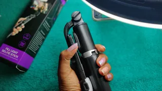 Selfie stick with flashlight and tripod | unboxing | How to use | handy