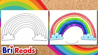 How to Draw a Colorful Rainbow for Kids | Draw Along with Bri Reads