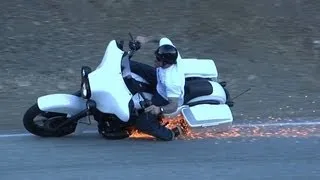 Harley Davidson Lowside Motorcycle Crash