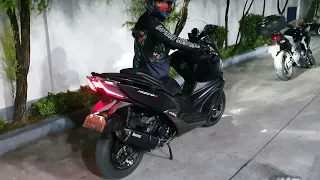 Kymco Xciting 400i 2022 with Akrapovic 570mm full system exhaust sound check