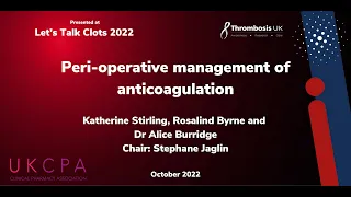 Peri-operative management of anticoagulation