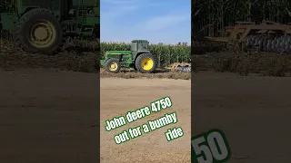 John Deere 4750 with a disc out leveling the headlands #farming #california #corn #cornharvest2023