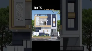 30 × 35 duplex House design 3d architecture design