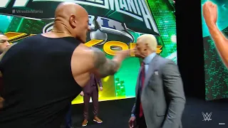 THE ROCK ! SLAPS Cody RHODES at WRESTLEMANIA KickOff ! Cody RHODES vs ROMAN Reigns OFFICIAL