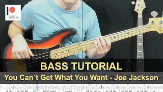 You Can´t Get What You Want - Joe Jackson | Bass Tutorial (Sheet + TABs)