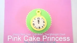 How-to make Happy New Year Cupcakes - Midnight Clock or Stop Watch
