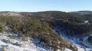 Зимняя падь напротив Свирска с квадрокоптера/дрона