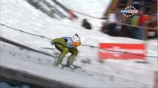 Jurij Tepes - Planica 2013 - Training - 80m - Dangerous Fall - And Helmet Camera